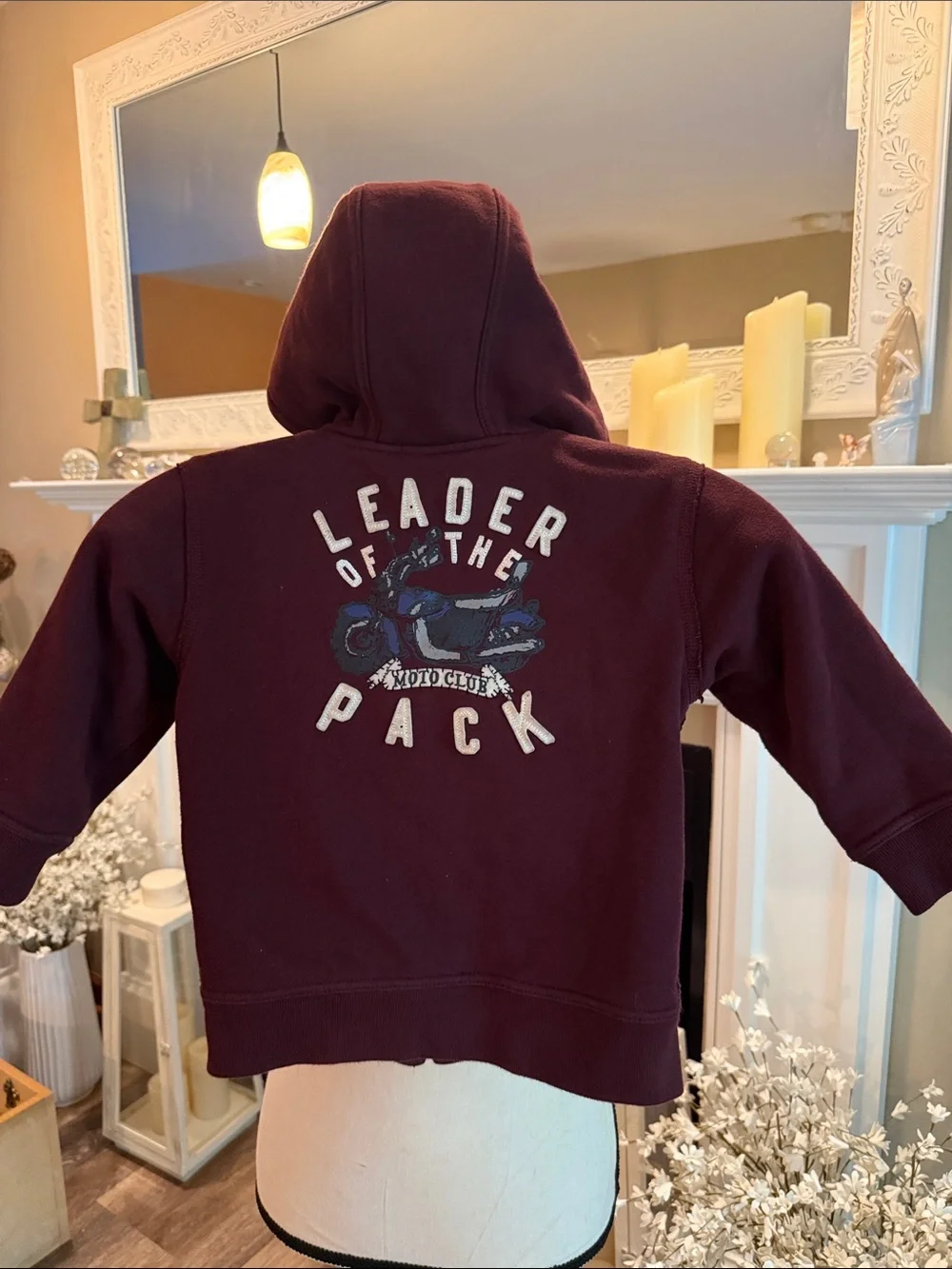 GAP Kids Maroon Hooded Zip Sweatshirt
